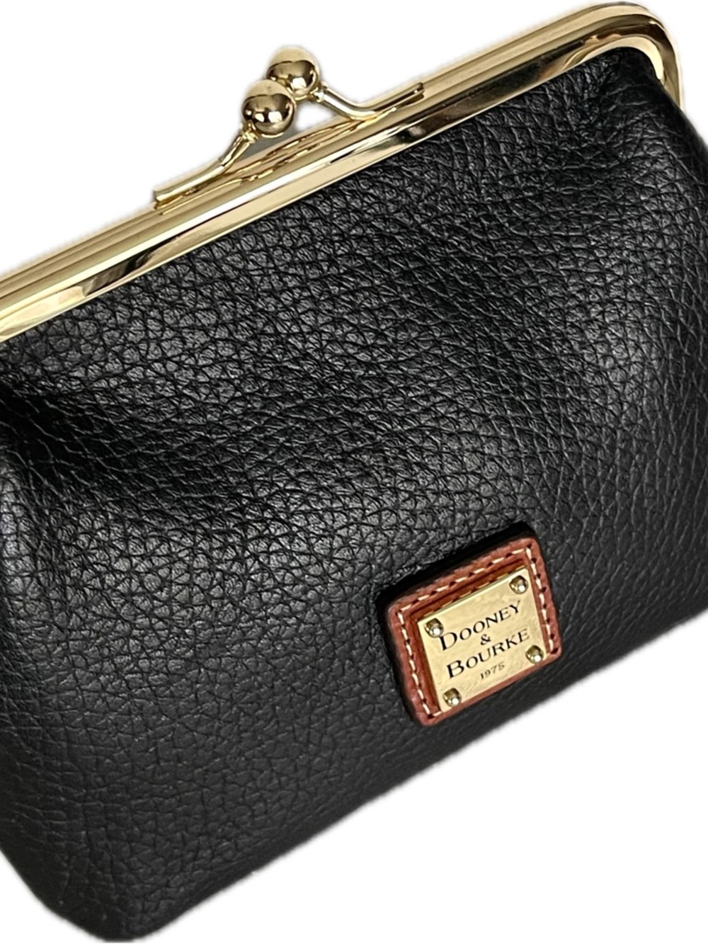 Dooney & Bourke Frame Pebble Leather Kiss-Lock Coin Purse
